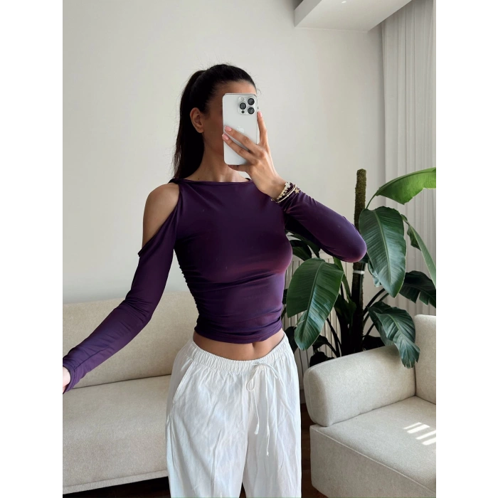 Omuz Burgu Crop - MOR