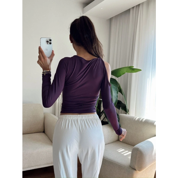 Omuz Burgu Crop - MOR