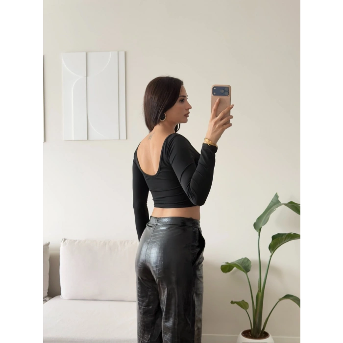 Ön Arka Oval Crop - SİYAH