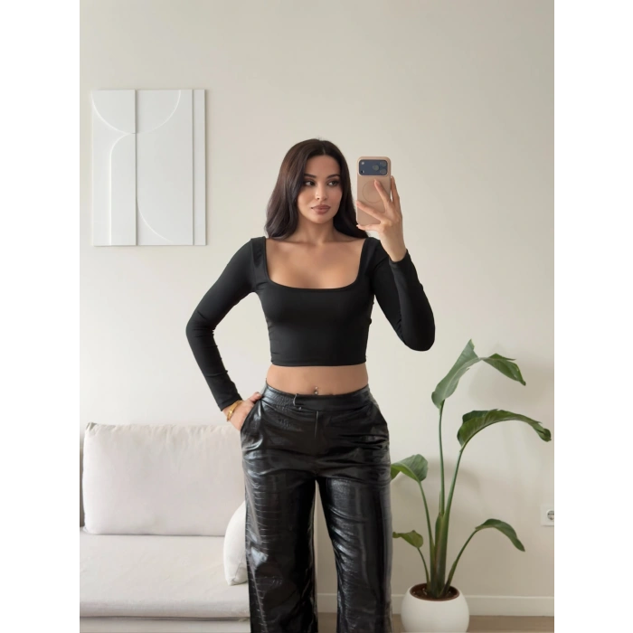 Ön Arka Oval Crop - SİYAH