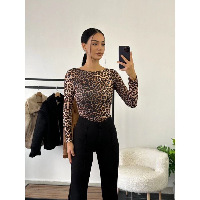 Oval Yaka Bodysuit - LEOPAR