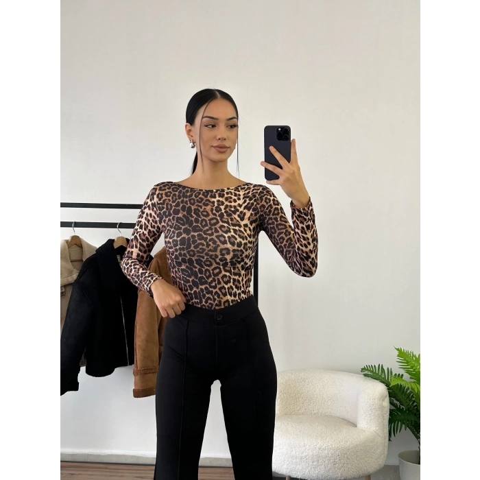 Oval Yaka Bodysuit - LEOPAR