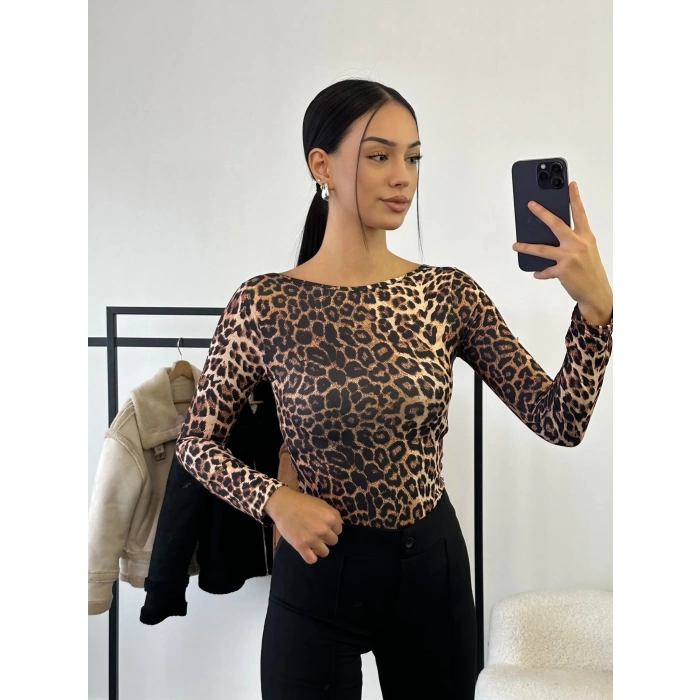 Oval Yaka Bodysuit - LEOPAR