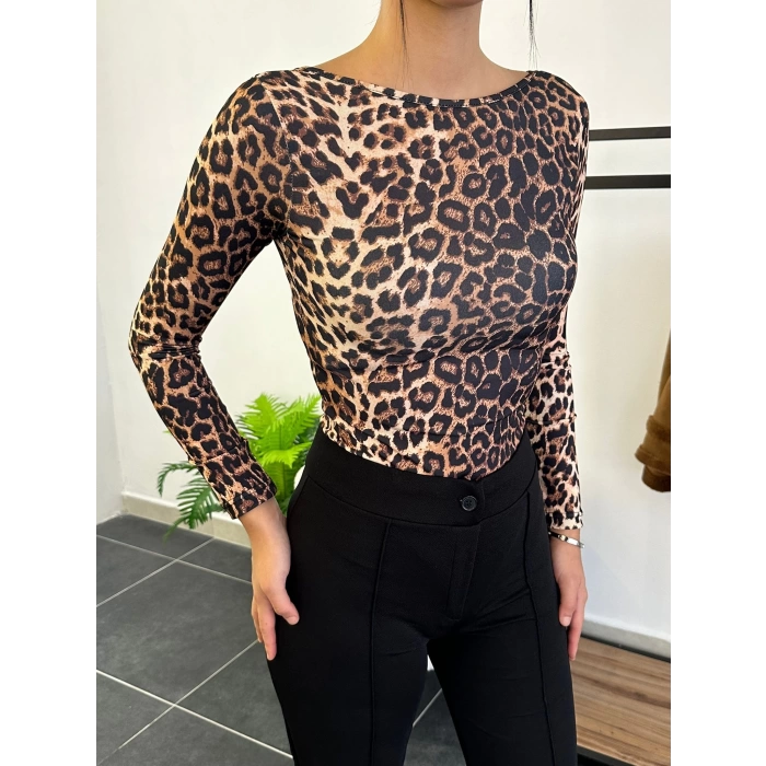 Oval Yaka Bodysuit - LEOPAR