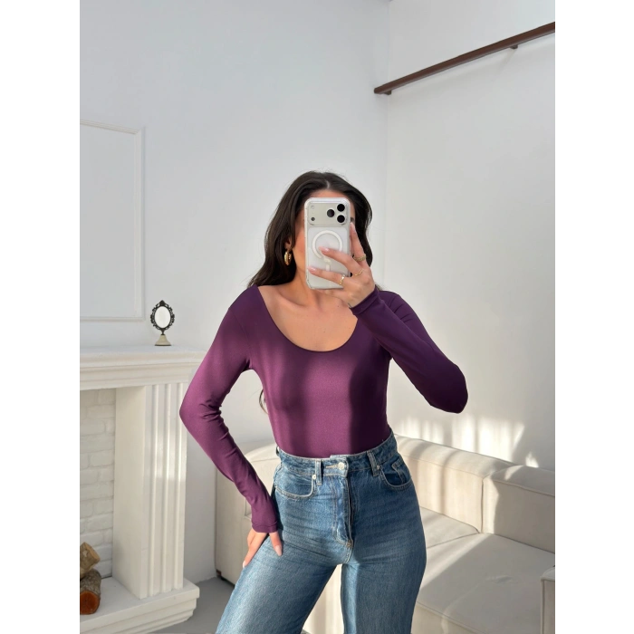 Oval Yaka Bodysuit - MOR