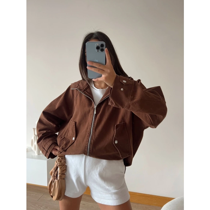 Oversize Basic Kapüşonlu Ceket