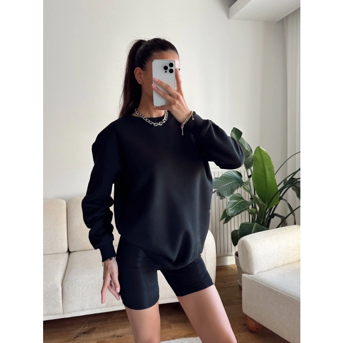 Oversize Basic Sweat - SİYAH