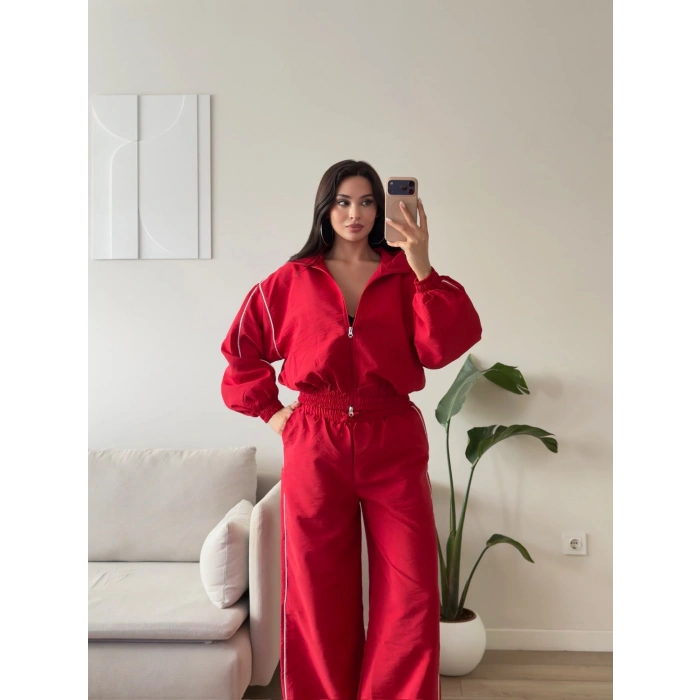 Oversize Bomber Paraşüt Takım - KIRMIZI