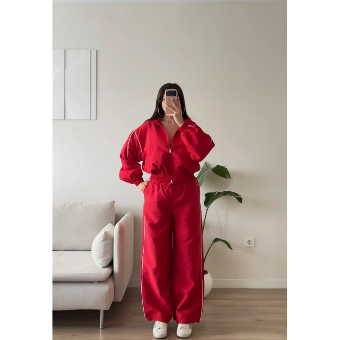 Oversize Bomber Paraşüt Takım - KIRMIZI