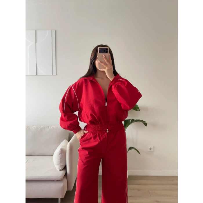 Oversize Bomber Paraşüt Takım - KIRMIZI