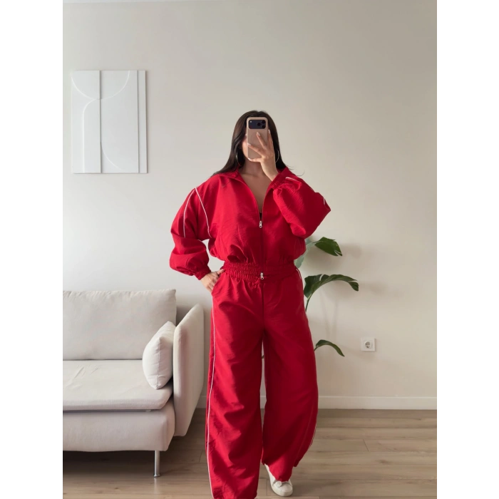 Oversize Bomber Paraşüt Takım - KIRMIZI