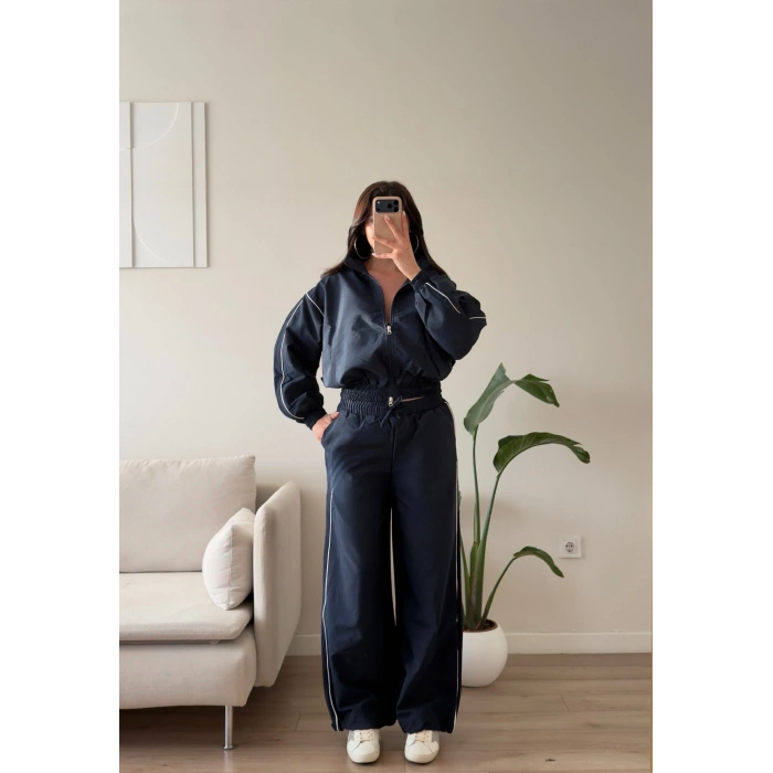 Oversize Bomber Paraşüt Takım - LACİVERT