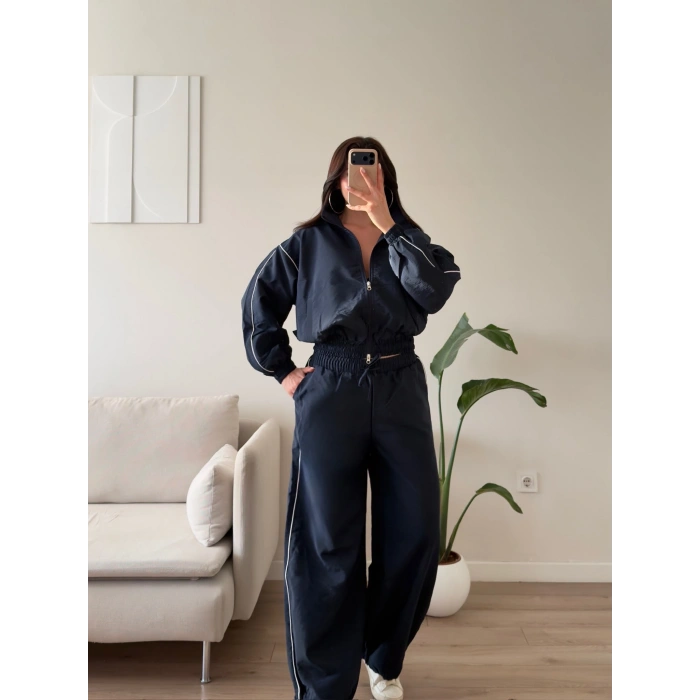 Oversize Bomber Paraşüt Takım - LACİVERT