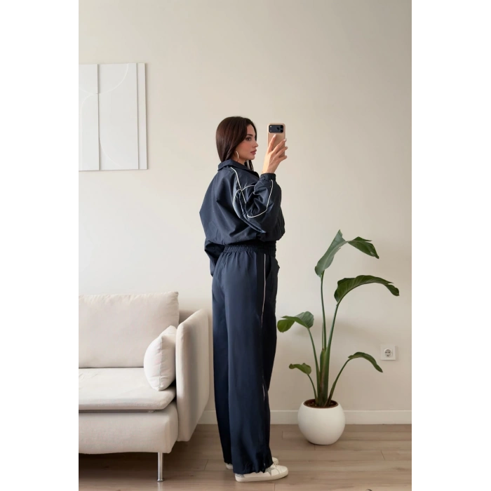 Oversize Bomber Paraşüt Takım - LACİVERT