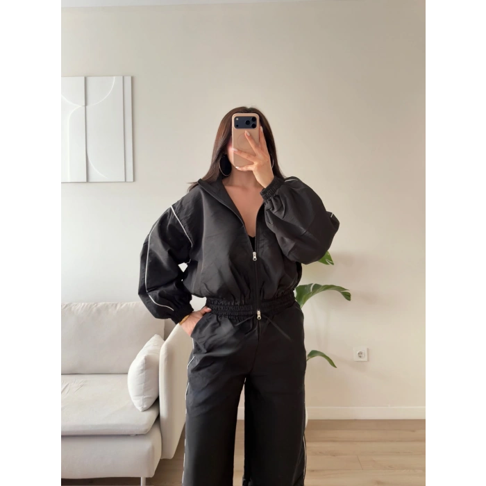 Oversize Bomber Paraşüt Takım - SİYAH