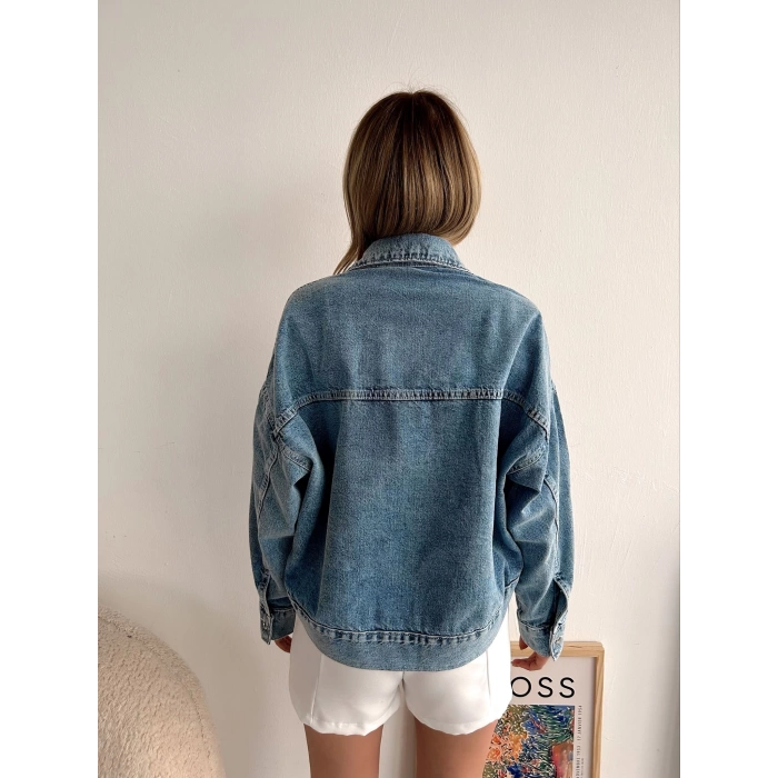 Oversize Kot Ceket-MAVİ