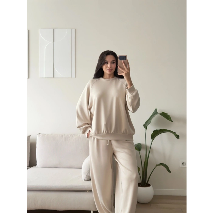 Oversize Modal İkili Takım - BEJ