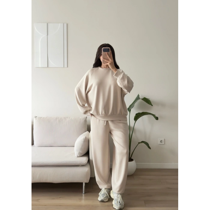 Oversize Modal İkili Takım - BEJ