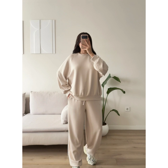 Oversize Modal İkili Takım - BEJ