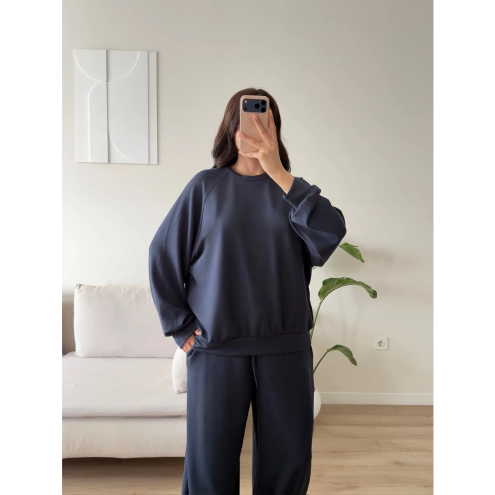 Oversize Modal İkili Takım - LACİVERT