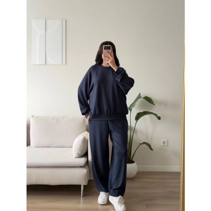 Oversize Modal İkili Takım - LACİVERT