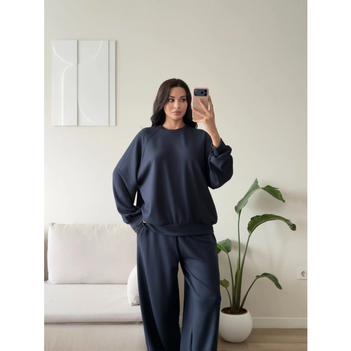 Oversize Modal İkili Takım - LACİVERT