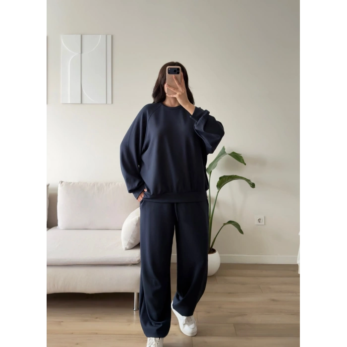 Oversize Modal İkili Takım - LACİVERT