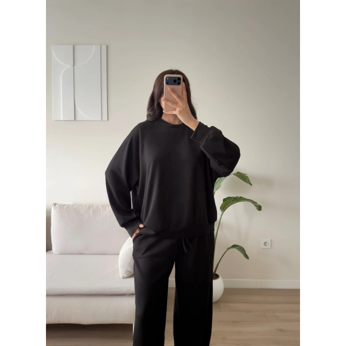 Oversize Modal İkili Takım - SİYAH