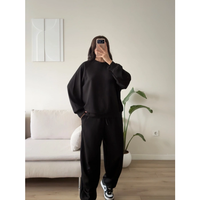 Oversize Modal İkili Takım - SİYAH