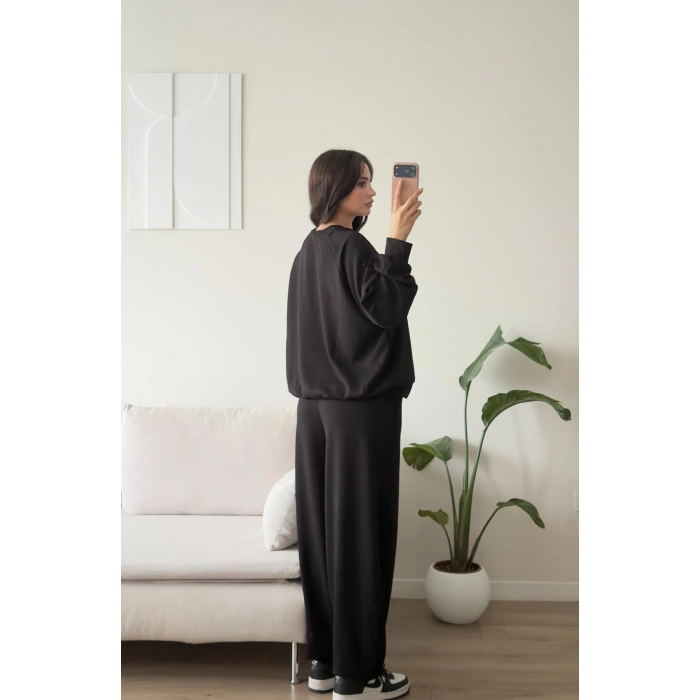 Oversize Modal İkili Takım - SİYAH