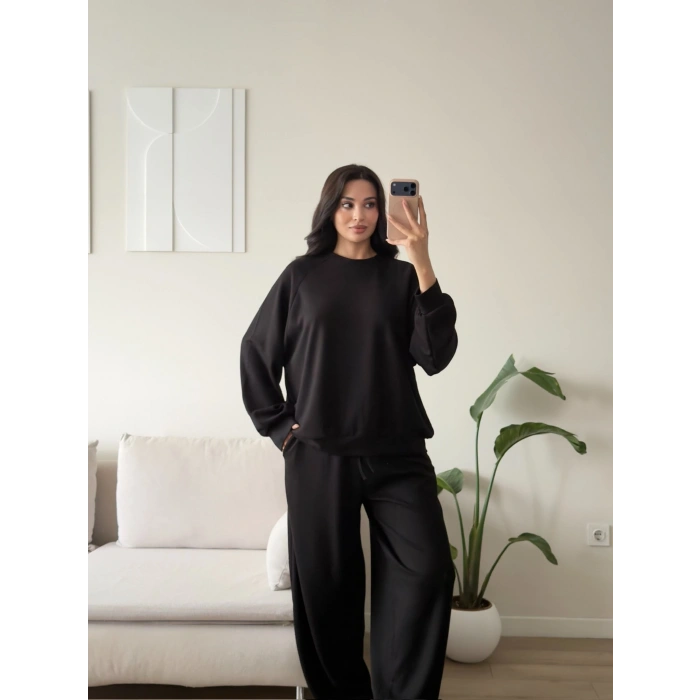 Oversize Modal İkili Takım - SİYAH