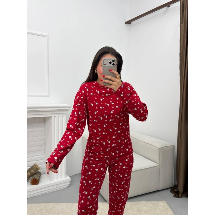 Panda Baskı Pijama Takımı