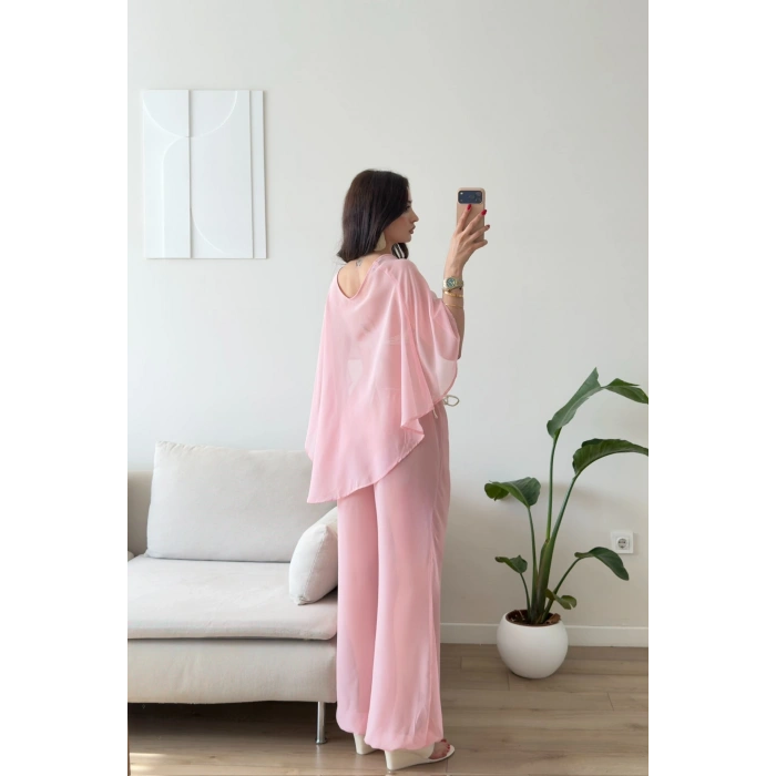 Pelerin Tül Pareo Takım - PEMBE