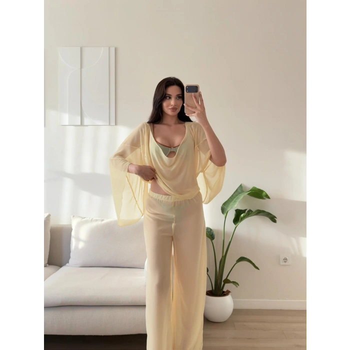 Pelerin Tül Pareo Takım - SARI