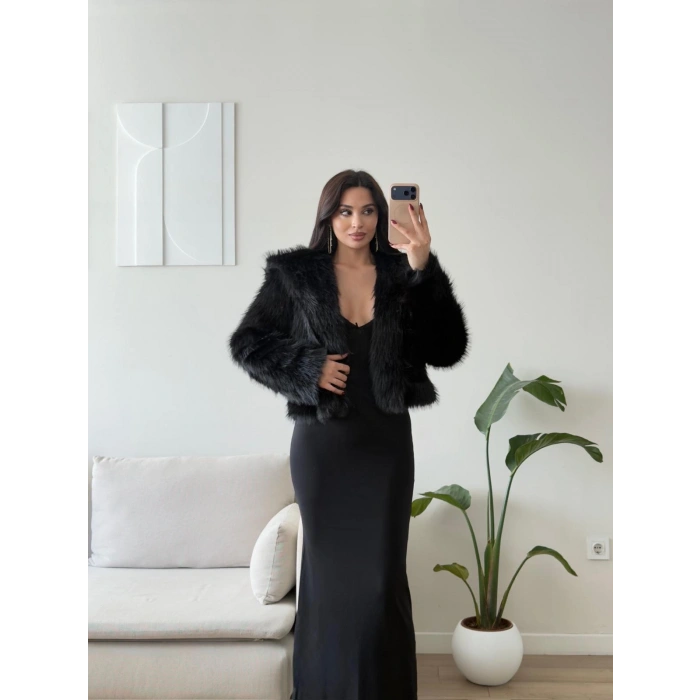 Premium Bella Kürk Ceket - SİYAH