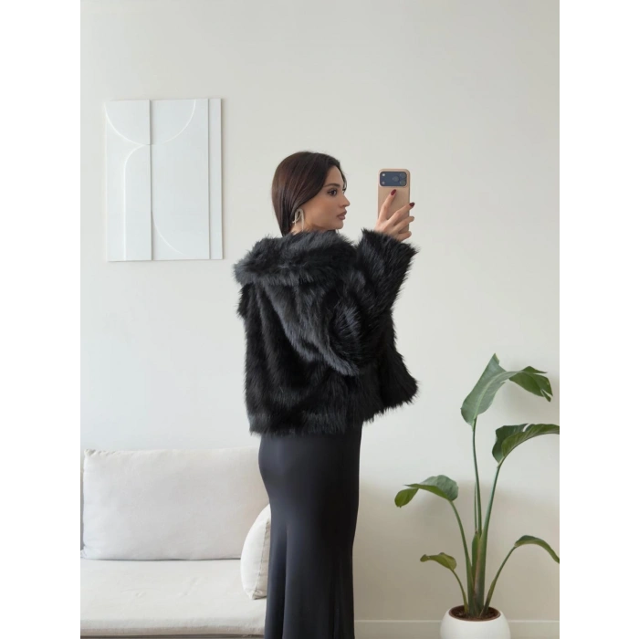 Premium Bella Kürk Ceket - SİYAH