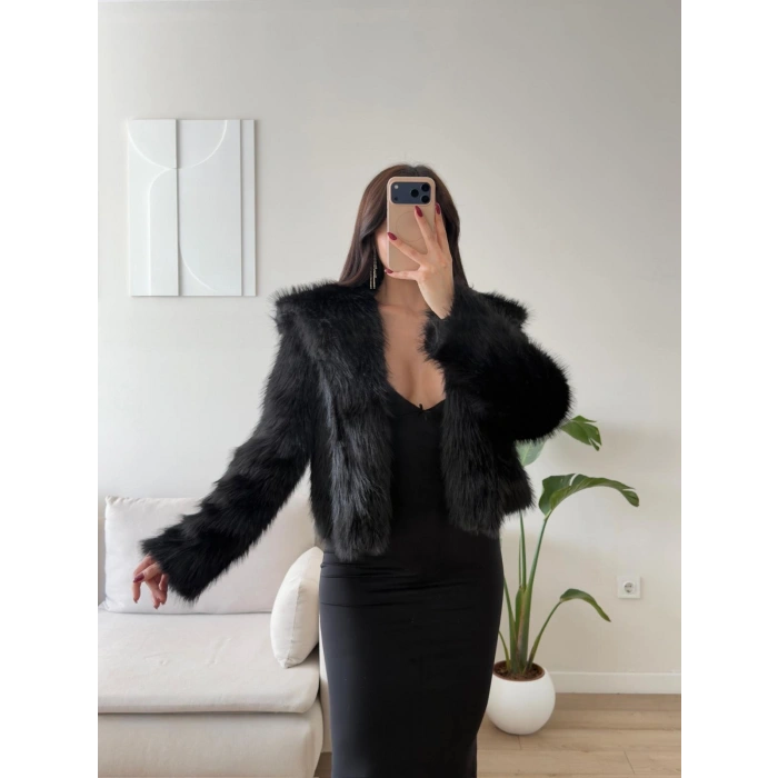 Premium Bella Kürk Ceket - SİYAH