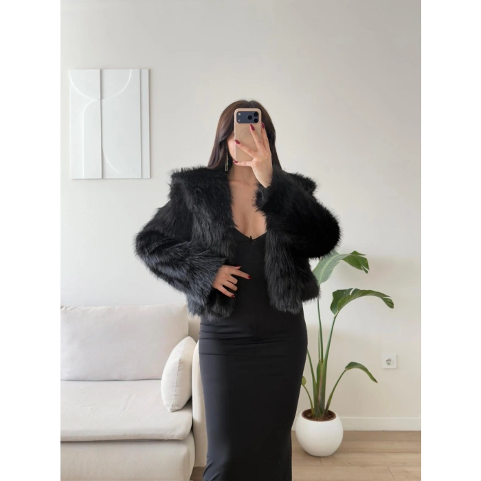 Premium Bella Kürk Ceket - SİYAH