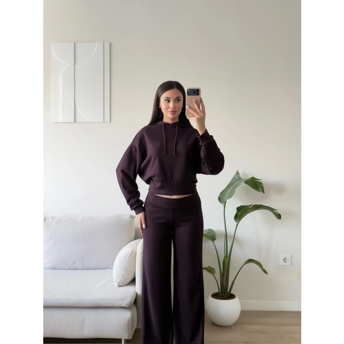 Premium Kapüşonlu Palazzo Takım - MÜRDÜM
