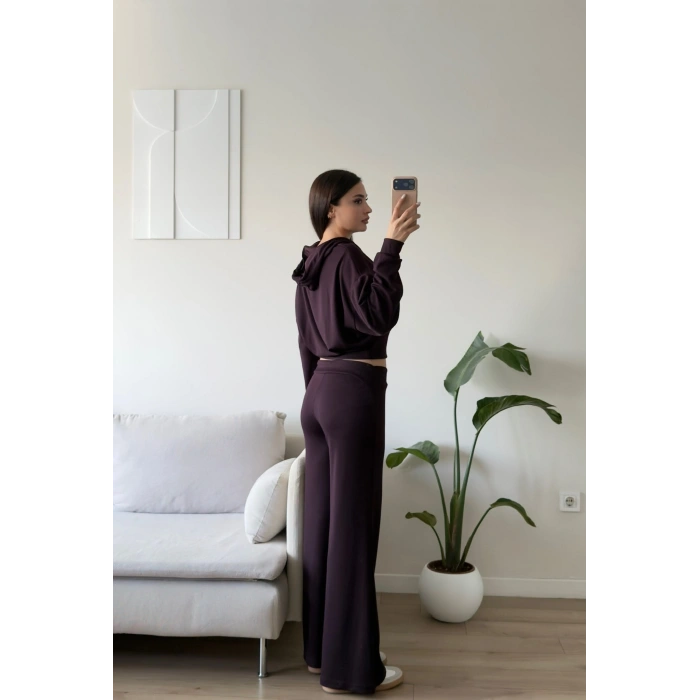 Premium Kapüşonlu Palazzo Takım - MÜRDÜM