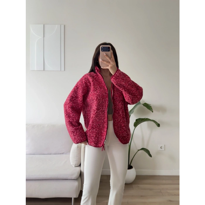 Premium Kırçıllı Oversize Ceket - MERCAN