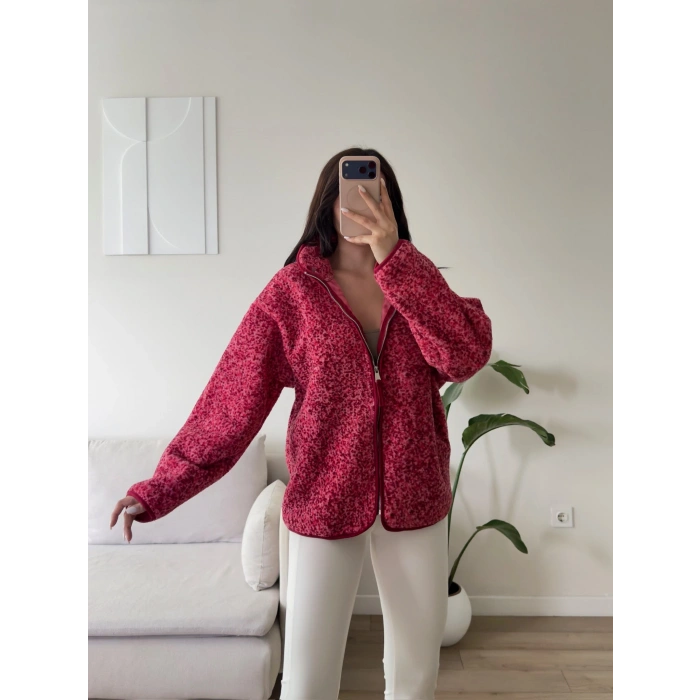 Premium Kırçıllı Oversize Ceket - MERCAN
