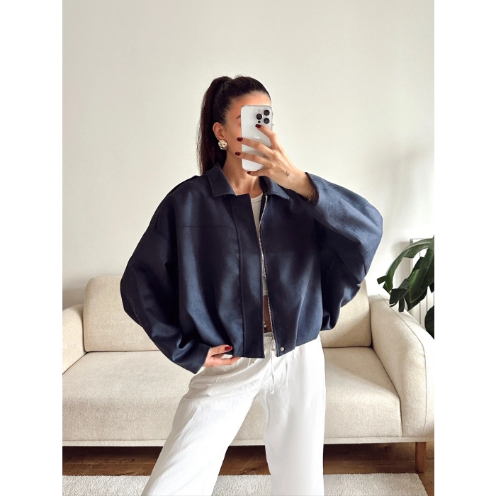 Premium Oversize Ceket - LACİVERT