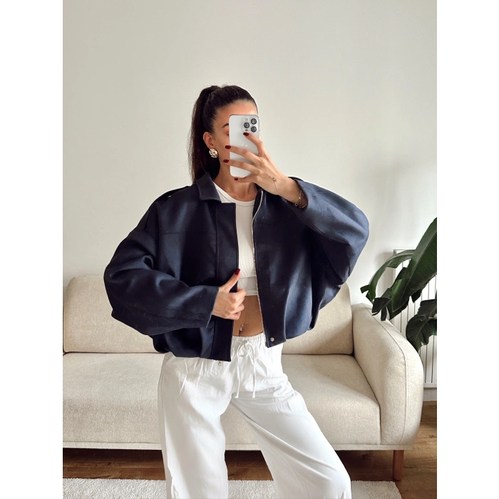 Premium Oversize Ceket - LACİVERT