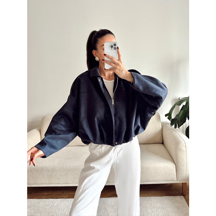 Premium Oversize Ceket - LACİVERT