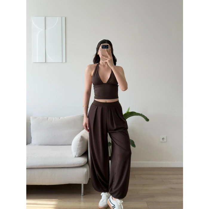 Premium Şalvar Pantolon - KAHVE