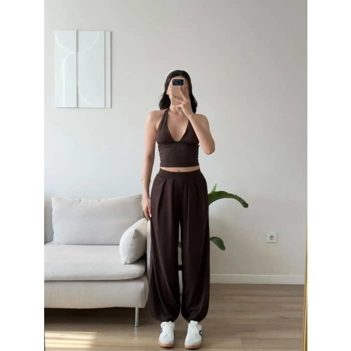 Premium Şalvar Pantolon - KAHVE
