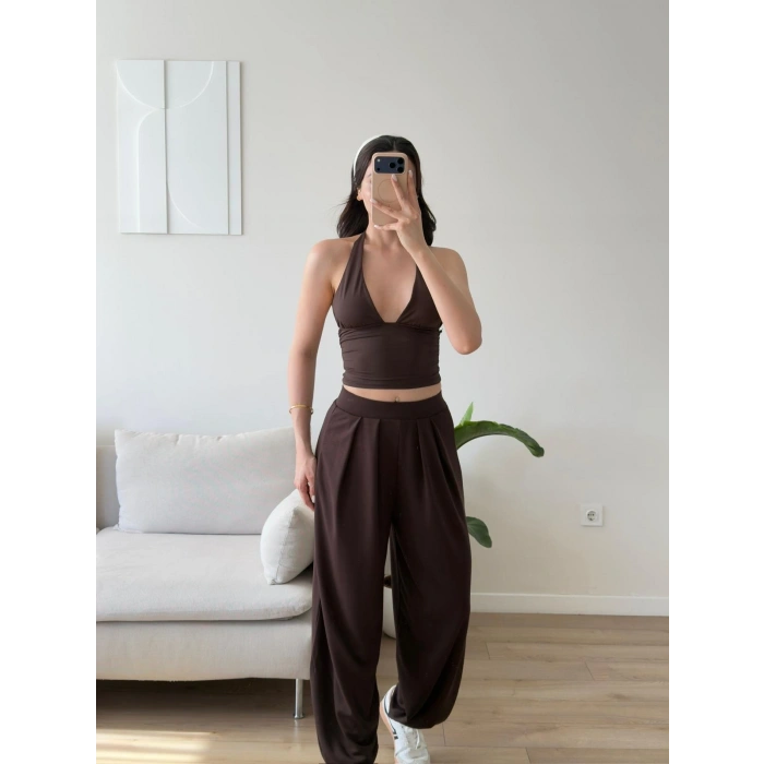 Premium Şalvar Pantolon - KAHVE