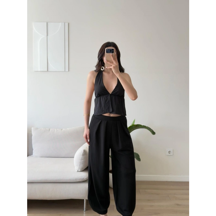Premium Şalvar Pantolon - SİYAH