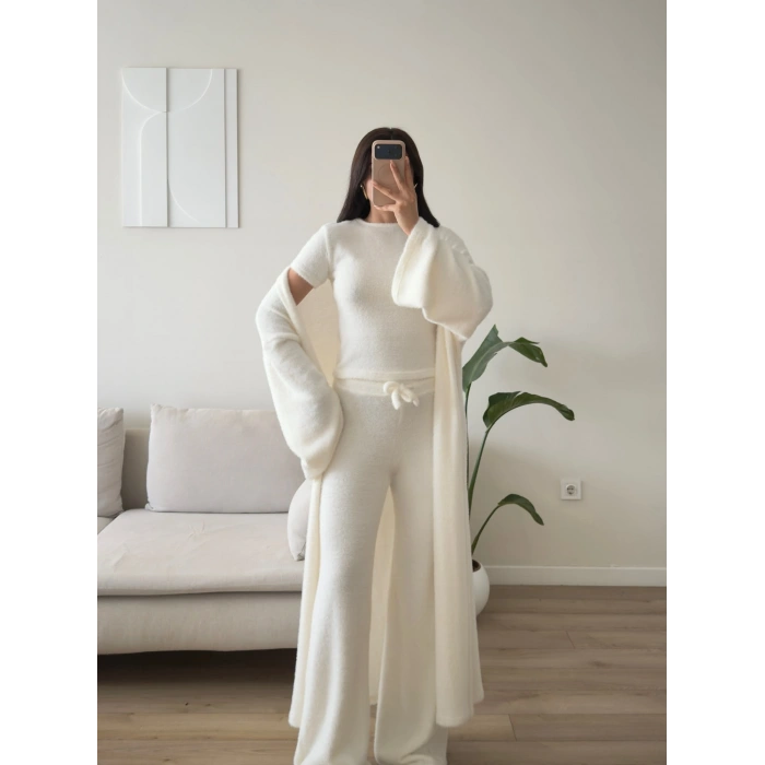 Premium Yumoş Üçlü Takım - BEYAZ